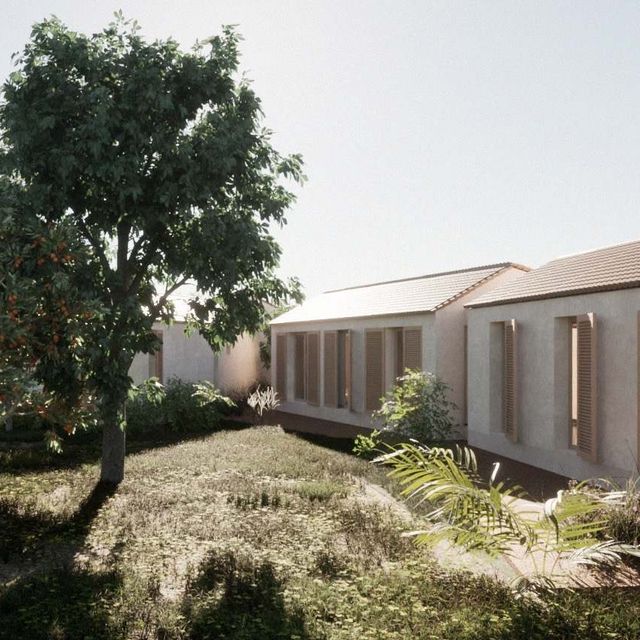 Jardines exteriores en Rebella, Campos